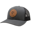 Charcoal/Black Leather Patch Cap