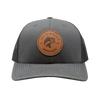 Charcoal/Black Leather Patch Cap